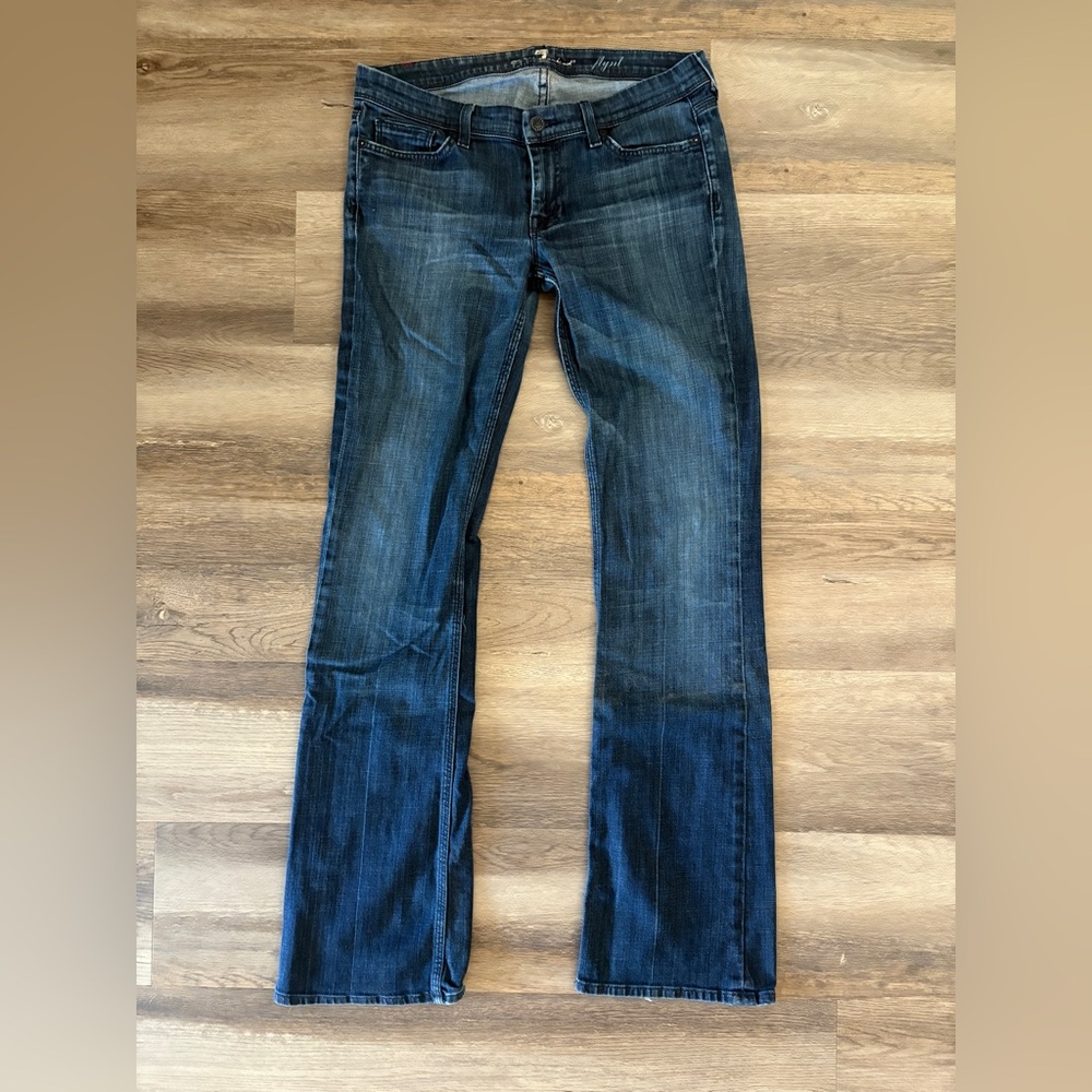 7 For All Mankind Women's Boot Cut Blue Jeans